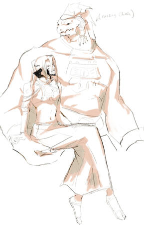 My wol/npc ship, Kazzag chah and Akal!!